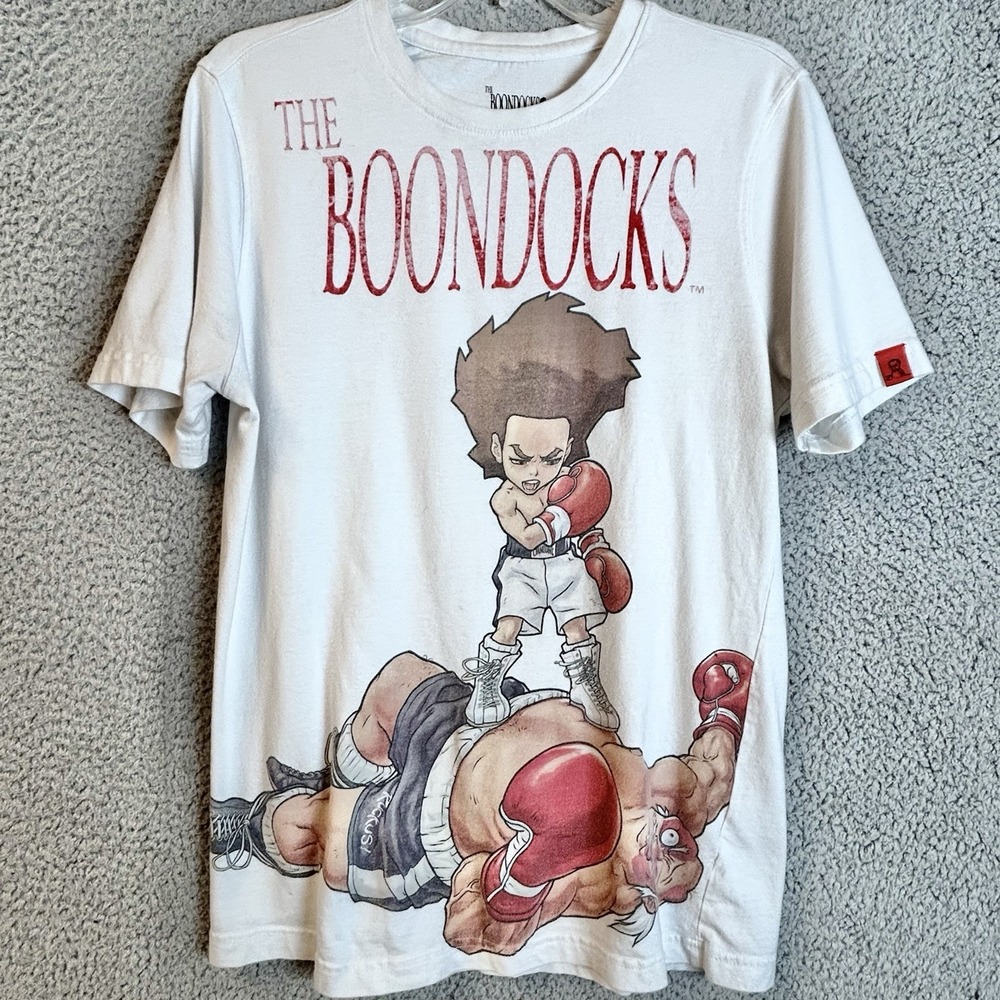 The Boondocks Graphic Shirt Mens Size Small White Crew Neck Cotton Streetwear